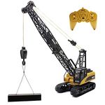 Fistone 1/14 RC Truck Crawler Tower Crane Hoist Dragline Die-cast Model Lifiting Cable Remote Control Excavator Tractor Digging Engineering Toy Construction Vehicle