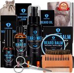 Beard Grooming Kit for Beard Care Unique Gifts for Men, Beard Growth Serum,Beard Oil, Beard Brush, Beard Comb, Beard Balm/Wax, Beard Shampoo, Beard & Mustache Scissors Beard Growth & Trimming Travel Sets for Hair Care