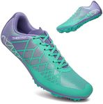 THESTRON Professional Spikes Track & Field Shoes for Men Women Kids Breathable Racing Jumping Sprint Running Sneakers Blue Purple