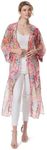 Jessica Simpson Womens Floral Print Long Kimono, Floral Canopy - Pink, Small