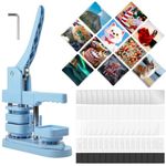 Square Badge Maker Kit 50mm, Fridge Magnet Button Maker Machine with 100 Set Magnet Button Making Supplies DIY Square Photo Badge Button Press Machine Pin Badge Maker for Gifts Pin Maker