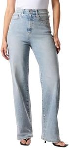 Levi Strauss Signature Gold Women's Heritage High-Rise Loose Straight Jeans Stretch Denim (Available in Plus), (New) Diamond Detour, 10