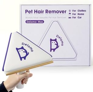 DELOMO Pet Hair Remover, 3 in 1 Cat and Dog Hair Remover for Couch, Furniture, Car Carpet, Bed, and Clothes, Reusable Pet Hair Remover for Car Detailing Supplies, Multi-Surface Fur Removal Tool