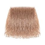 AWAYTR 1 Yard Beaded Fringe Trim - 6in Wide Glass Beaded Fringe for Dress Clothing and DIY Crafts (Champagne)