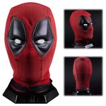 Full Head Latex Mask Halloween Cosplay Costume Accessory for Adult, Superhero Headgear with Mesh Eye Halloween Cosplay Props