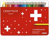 CARAN D'ACHE Caran d'Ache Colored Pencils, Oil-based, Swiss Color, 1284-730, 30 Colors, Metal Can, Genuine Imported Product