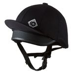 Charles Owen Young Riders Ventilated ROUND Jockey Skull - Black: 1