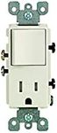 Leviton R66-T5625-0TS Light Almond Single Pole Switch & Receptacle Combination