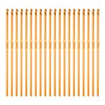 uxcell 20Pcs Aluminum Crochet Hook 3.5mm US Size E (Size 4) Knitting Needles for DIY Craft Yarn Gold Tone