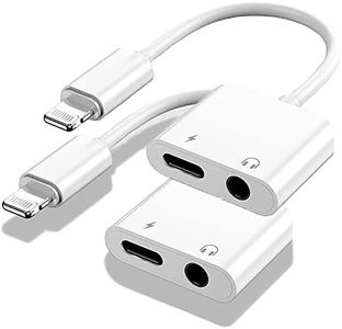 Apple MFi Certified 2 Pack Lightning to 3.5mm Headphones Jack Aprolink Adapter for iPhone Dongle 2 in 1 Charger and Aux Audio Splitter Adapter Compatible with iPhone 12 11 XS XR 8 7