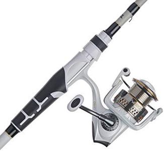 Abu Garcia 6’6” Max Pro Fishing Rod and Reel Spinning Combo, 6 +1 Ball Bearings with Lightweight Graphite Body & Rotor, Extra Durable Everlast Bail System,Grey