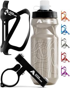 Bike Bottle Holder with Water Bottle and Mount Mountain Bike Water Bottle Holder No Screws Water Bottle Cages Bike Water Bottles, Kids Bike Water Bottle Holder for Bike (Map Black)