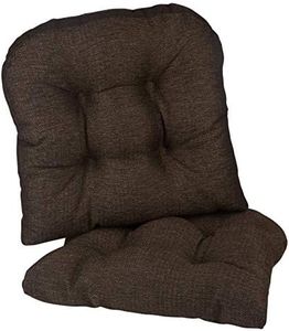 Klear Vu Omega Overstuffed Universal Non-Slip Dining Chair Cushions for Kitchen Decor or Office Use, U-Shaped Skid-Proof Seat Pad, 17x17 Inches, 2 Count (Pack of 1), Chestnut