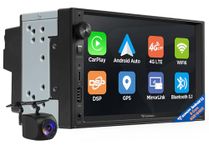 Eonon 7 Inch Android 13 Double Din Car Stereo 6+64GB 4G LTE GPS CarPlay Android Auto Screen Mirroring Split screen Fast Charge Bluetooth WiFi RDS Volume knob Headunit w/backup camera UX6S