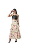 VAGISHA Printed Designer Full Long Flared Skirt for Women/Girls/Ladies (XXXL, Animal Print)