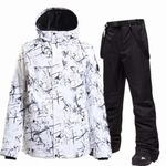 decathee Men's Ski Snowboarding Jacket Pants Waterproof Winter Mountain Warm Snow Jackets Coat Bibs, A12, M