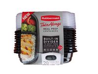 Rubbermaid TakeAlongs Divided Base Container Black, Set of 10 (2030326)