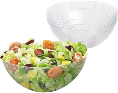 MATANA 15 Clear Hard Plastic Serving Bowls, 1500ml - Sturdy & Reusable - Ideal for Salad, Snacks & Crisps - Parties, Picnic, Birthdays, BBQ & More