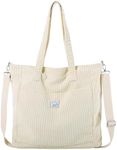 VASCHY Corduroy Tote Bag for Women,