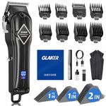 GLAKER Hair Clippers for Men Cordless - Professional Barber Clipper with Sharp Blades & Complete Guards Set, Ideal Mens Grooming Kits for Hair Trimming, Beard & Mustache Grooming