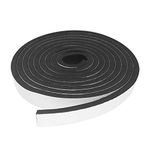 Storystore Foam Insulation Tape Self Adhesive,Weather Stripping for Doors and Window,Sound Proof Soundproofing Door Seal,Weatherstrip,Cooling,Air Conditioning Seal Strip (1In x 3/8In x 16.5Ft, Black)