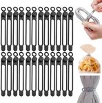 Data Cable Organizer, Silicone Cable Ties Reusable - Elastic Cord Organizer for Electronics, Adjustable Wire Ties for Cable Management,Computer Wires,Phone Charger,Earphone,Home Office (Black, 30PCS)
