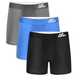 JustWears Everyday Mens Boxer Briefs, 3 Pack | Breathable Anti-Chafe Underwear with Moisture-Wicking MicroModal Air Cool Fabric | Ergonomic Support | Seamless Sustainable Boxers for Men | Pants Gift