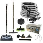 VPC Central Vacuum Electric Power Nozzle Accessory Kit | Premium Hose | Telescopic Wand with Deluxe Tool Set | Handle with 3 Way Button with Bonus Tools