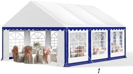 Tents for Parties Party Tent 16x20 ft, Outdoor Canopy Carpas para Fiestas Heavy Duty, Large Waterproof Patio Event Wedding Tent White & Blue with Sidewalls Walls for Backyard