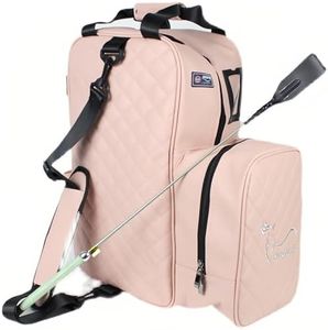 TerkCo Adults Men Women Horse Riding Bag Waterproof Riding Helmet Holder English Equestrian Storage Bag Carry All (Only Bag), Pink, Large, Classic