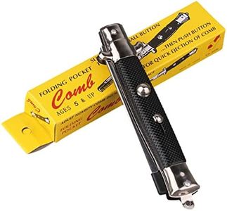 Blade Comb | Automatic Button Folding Barber Comb,Folding Knives Looking Brush for Head Hair or Beard, Prank
