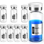 Biomed Solutions Empty Sterile Vial Sealed with Butyl Rubber Stopper and Flip Top Closure,Type 1 Borosilicate Glass Tubing,Individually Packed (10mL 8Pcs)