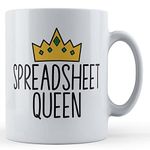 Father Fox - Work, Spreadsheet Queen - Colleague Gift Mug, Ceramic, 11fl.oz.