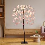 Lightshare Lighted Cherry Tree 5.5FT 204LED Artificial Weeping Flowers with Lights for Wedding Home Christmas Holiday Decoration (Weeping Cherry Tree)