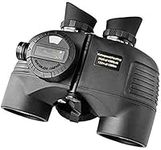 ROLTIN 7X50 Marine Binoculars for Adults, Waterproof with Rangefinder Compass BAK4 Prism FMC Lens Fogproof for Navigation Boating Fishing Water Sports Telescopes