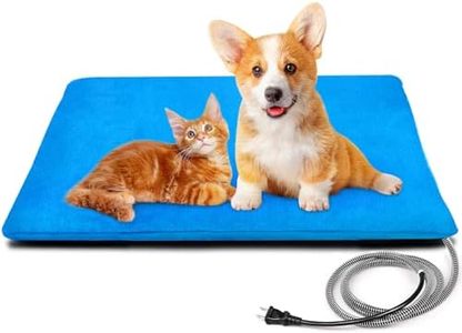 lesotc Outdoor Pet Heating Pad for Dog & Cat, Multi-Size Waterproof Heated Cat Dog Bed for Outside, Pet Heater Warmer Mat Blanket with Chew Resistant Cord for Senior Dog Cat House Whelping Box
