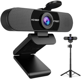 EMEET C960 Webcam with Tripod, 1080P Webcam with Microphone, Adjustable Height Mini Tripod, C960 Web Camera with Privacy Cover, Plug & Play Webcam with Stand for Zoom/Skype/YouTube/FaceTime