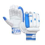 Whitedot Spliit Cricket Batting Gloves|Suitable for Youth Right Hand|White||