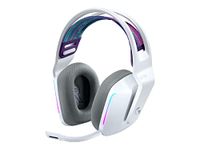 Logitech G733 LIGHTSPEED Wireless Gaming Headset with suspension headband, LIGHTSYNC RGB, Blue VO!CE mic technology and PRO-G audio drivers, Lightweight, 29 Hour battery life, 20m range - White