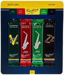 Vandoren SRMIXA25 Alto Sax Jazz Reed Mix Card includes 1 each ZZ, V16, JAVA and JAVA Red Strength 2.5