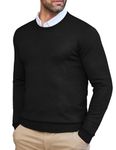 COOFANDY Men's Slim Fit Workout Long Sleeve Pullover Sweater Casual Or Dressy Wear Muscle Gym Sweater Black