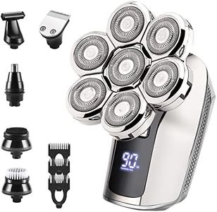 Rasoio Elettrico Barba Testa Calva: Tagliacapelli Uomo Professionale Regolabarba Impermeabile 6 in 1 Rasoi Testa Calva Ricaricabili Rasa Capelli Tosatrici Rotanti Senza fili Trimmer Barba Kit
