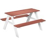 Outsunny Kids Picnic Table and Chair Set, Wooden Table Bench Set Outdoor Activity for Backyard Garden Lawn, Girls Boys Gift Aged 3-8 Years Old