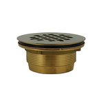 PlumBest D40140 2-Inch Brass No Caulk Shower Drain with Stainless Steel Strainer