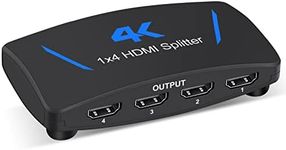 avedio links 4K HDMI Splitter 1 in 4 Out, 1x4 HDMI Splitter Duplicate/Mirror Screen, 4 Port HDMI Splitter Powered Support 4Kx2K@30Hz 3D for PS5, TV Box - Copy 1 Source to 4 Displays(Not Extend)