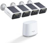 ANSQUE Security Cameras Wireless Outdoor, Solar Powered & 365-Day Battery Life Surveillance Camera for Home Security, 2K Color Night Vision, No Subscription, Local Storage, 5G & 2.4G Wi-Fi, 4 Cam Kit