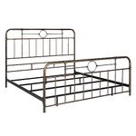 Walker Edison Furniture Company Metal Pipe King Bed, Steel, Bronze