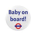 EMUWORKS Baby On Board Badges - London Underground Logo, Pregnancy Announcement Pin Button Badge 2.32 in 59mm