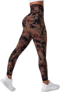 Litthing Gym Leggins Deporte Mujer Yoga Tie Dye Leggings Push Up Suaves Elásticos Tie Dye Mujer Anticeluliticos sin Costuras Opaco Scrunch Pantalones Yoga Running