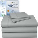 California Design Den Split King Sheets for Adjustable Bed - Buttery Soft 800 Thread Count, 100% Cotton Set - Beats Fake Egyptian Claims, Bedding Set with Durable Twin XL Fitted Sheets (Light Grey)